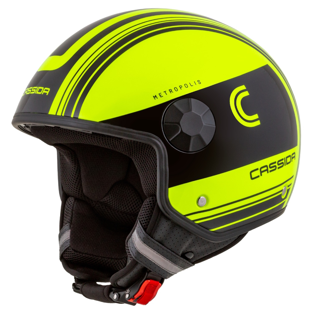 Motorcycle Helmet Cassida Handy Metropolis Safety Fluo Yellow Black