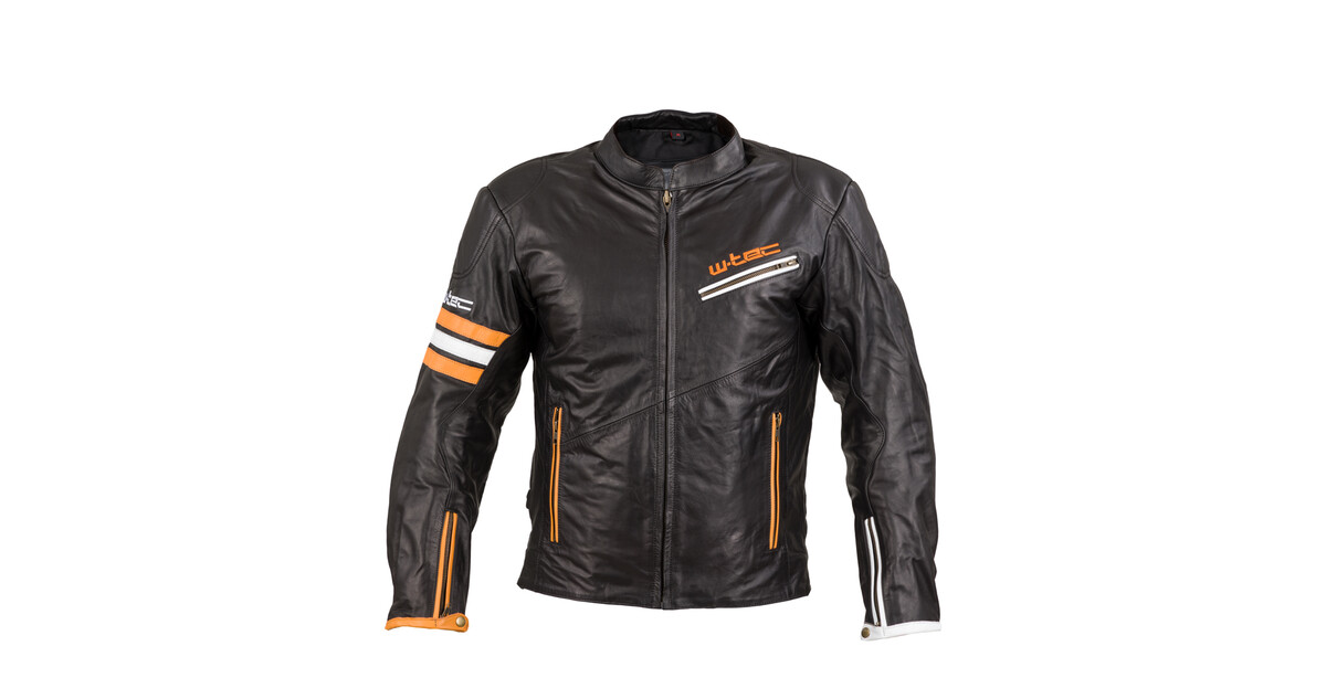 Black and orange 2024 leather motorcycle jacket