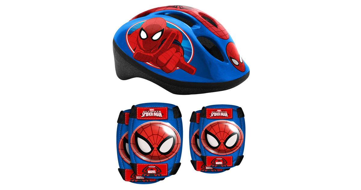 Children's Helmet + Protectors Set Spiderman - inSPORTline