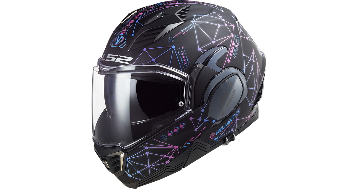 CASCO ABATIBLE LS2 FF900 VALIANT II HUB NEGRO CROMA - Motobulls