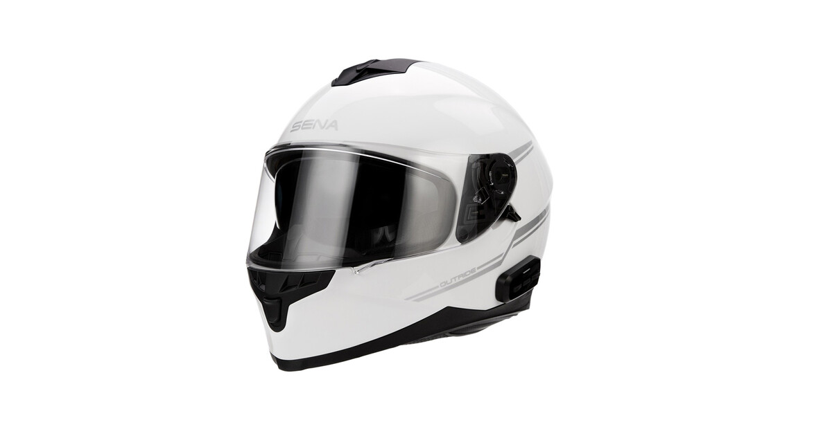 Motorcycle Helmet SENA Outride w Integrated Headset Glossy White