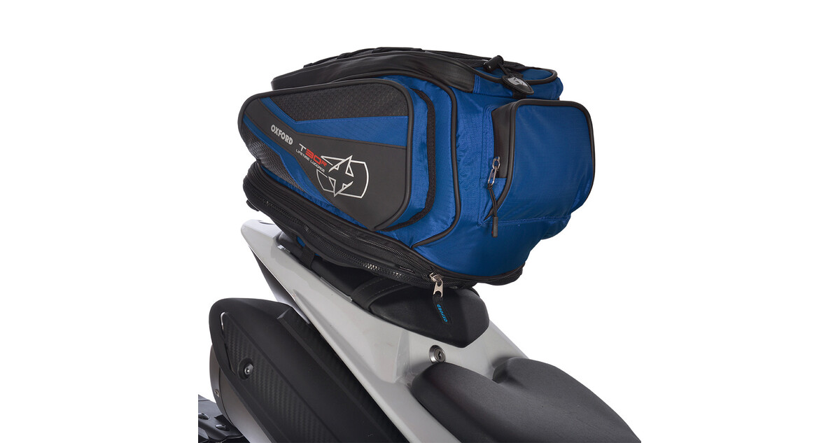 Tank Bag Tail Pack Oxford T30R Time Tank n Tailer 30 L Black Blue inSPORTline