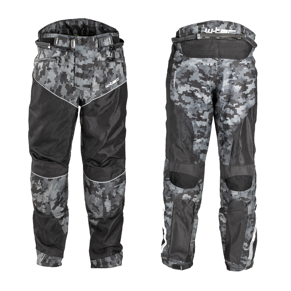 Men’s Summer Motorcycle Pants W-TEC Jori - Black-Grey Digi-Camo