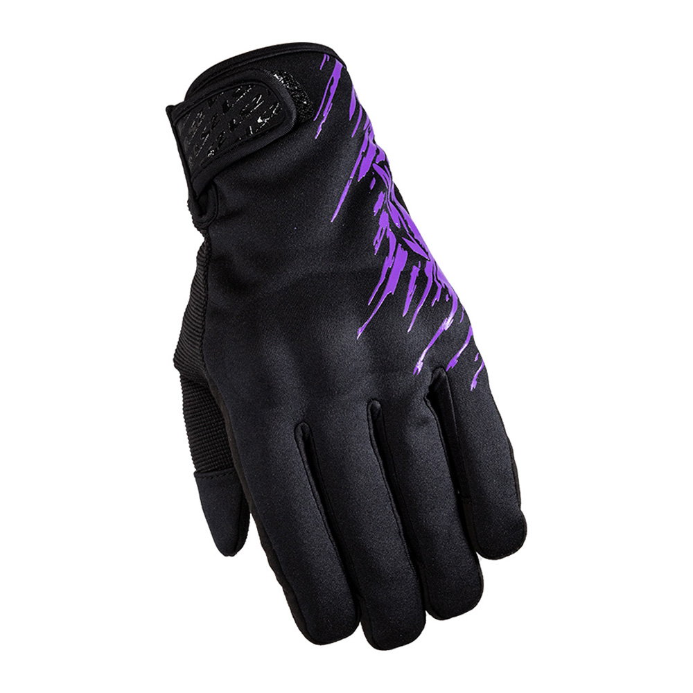 purple biker gloves